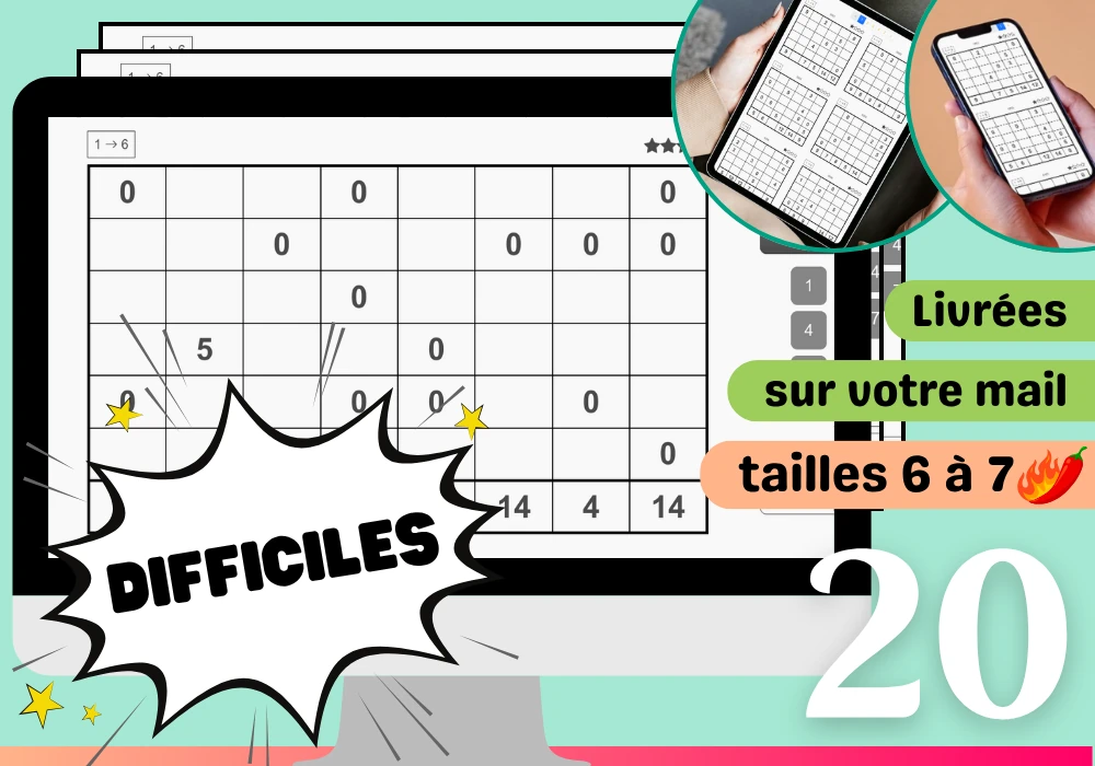 Pack de 20 grilles difficiles de Yakuso